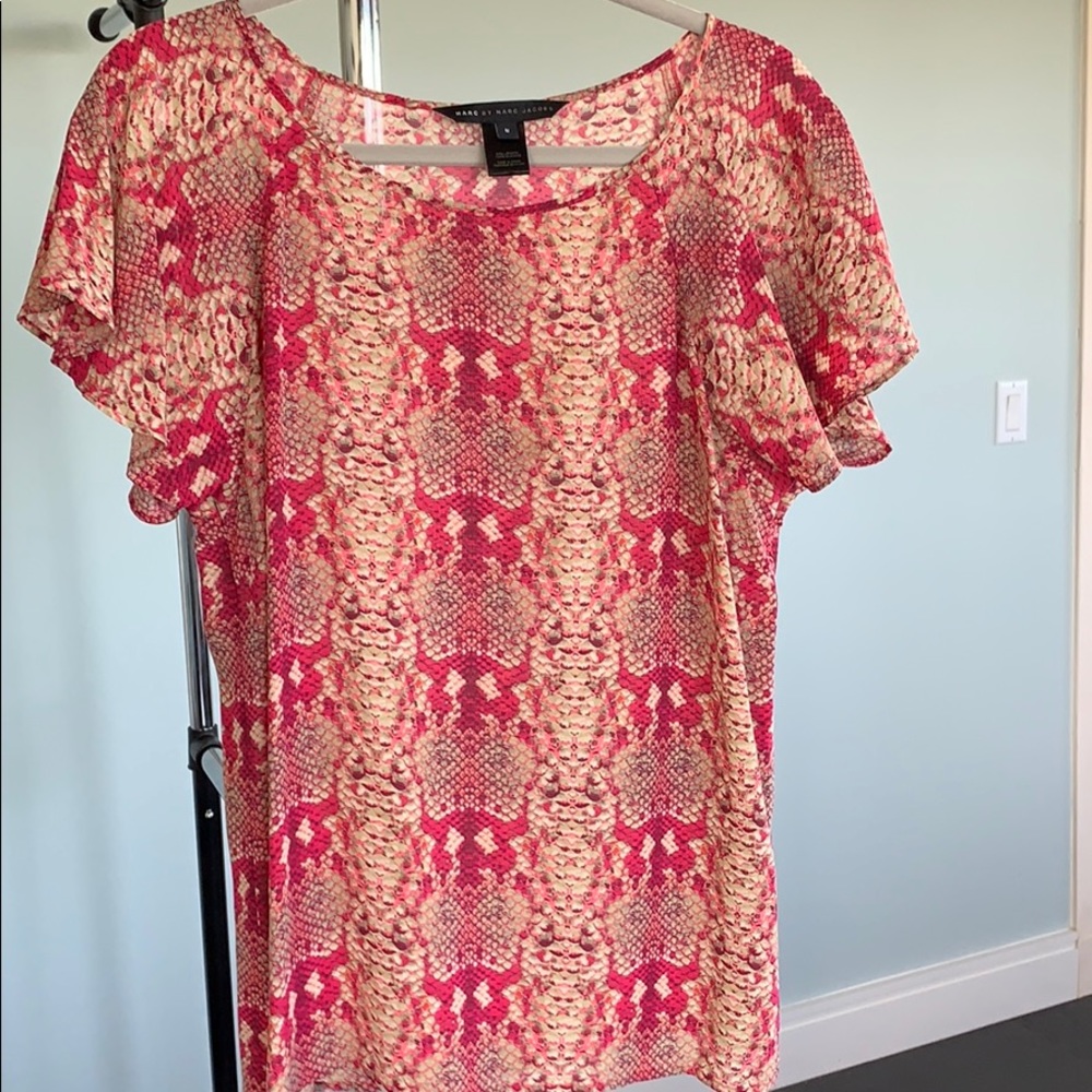 Marc Jacobs animal print shirt sleeves blouse